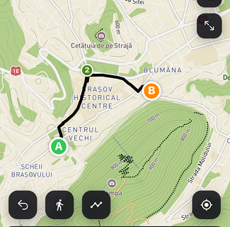 The route planner with an elevation profile