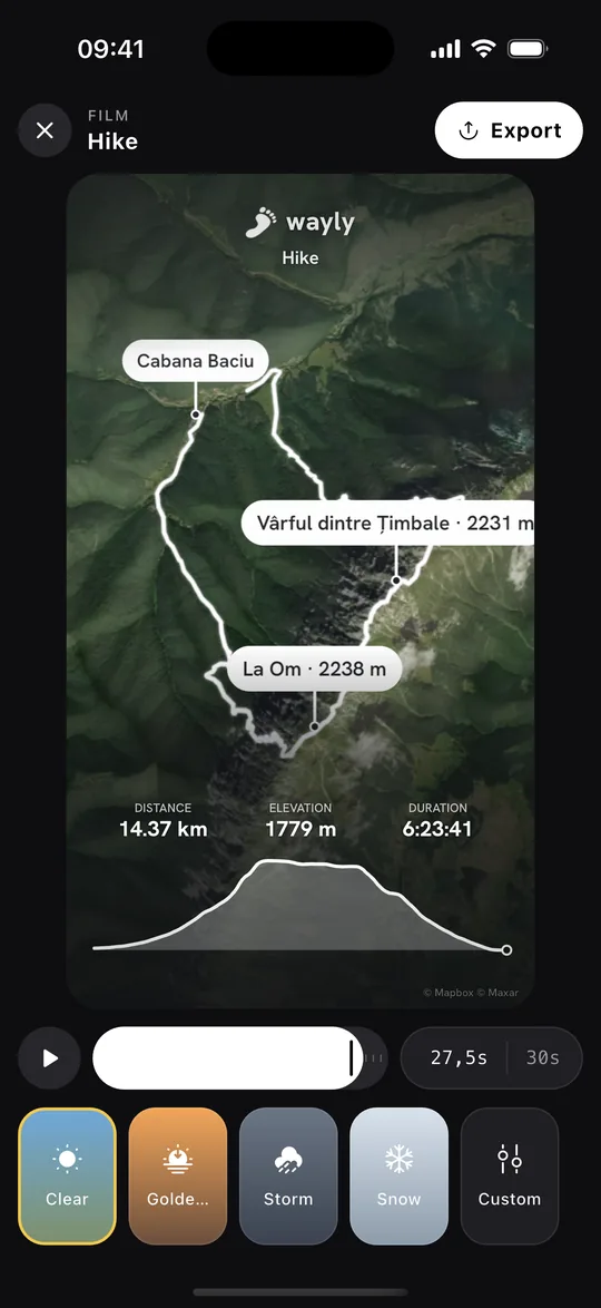 The wayly Film studio previewing a Bucegi hike in the Clear look